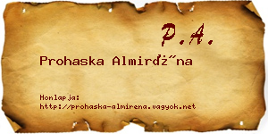 Prohaska Almiréna névjegykártya